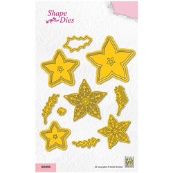 Wykrojnik - Nellie`s - SD293 Poinsettia Flower and Branches poinsecja